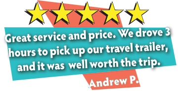 great service and price. We drove 3 hours to pick up our trailer, and it was well worth the trip. -Andrew P.